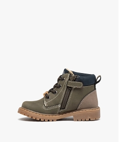 boots bebe garcon mid-cut lisses a lacets et a zip - lulucastagnette kaki standard bottes et chaussures montantesD940901_3