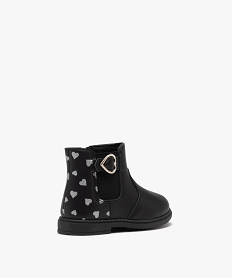 boots bebe fille unies style chelsea avec petits coeurs noir bottes et chaussures montantesD941301_4