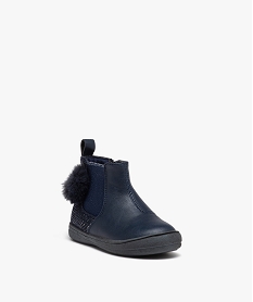 boots chelsea a pompons et paillettes bebe fille bleu bottes et chaussures montantesD941801_2