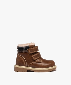 boots bebe garcon avec doublure chaude et fermeture scratch brun bottes et chaussures montantesD942001_1