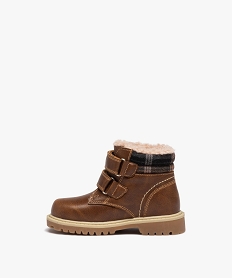 boots bebe garcon avec doublure chaude et fermeture scratch brun bottes et chaussures montantesD942001_3