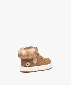 baskets fille mid-cut unies a col fourre beige bottes et chaussures montantesD942101_4