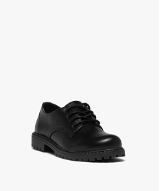 derbies garcon unis a semelle crantee fermeture lacets noir chaussures bassesD942701_2