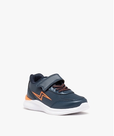 baskets garcon unies a scratch avec detail eclair bleu basketsD943201_2