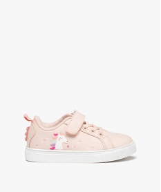 GEMO Baskets filles à scratch avec détail licorne du 24 au 30 Rose