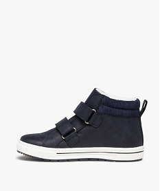 baskets garcon mid-cut bicolores detail velours cotele bleu basketsD947201_3