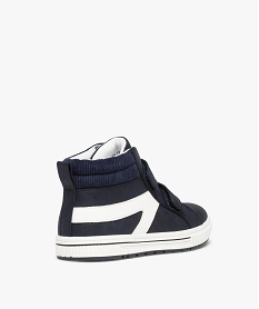 baskets garcon mid-cut bicolores detail velours cotele bleu basketsD947201_4