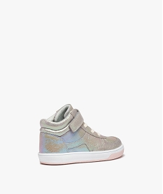 baskets mid-cut fille avec dessus irise et fermeture scratch gris basketsD947401_4