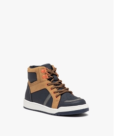 baskets garcon mid-cut a zip et a lacets bicolores du 24 au 30 bleu basketsD947601_2