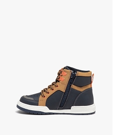 baskets garcon mid-cut a zip et a lacets bicolores du 24 au 30 bleu basketsD947601_3