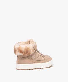 baskets fille mid-cut unies avec col fourre beige basketsD947901_4