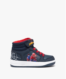 baskets garcon montantes avec col fourre a scratch - spiderman bleu basketsD948101_1