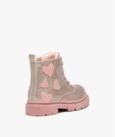 boots fille a semelle crantee paillettes et a zip roseD949101_4