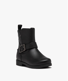 boots a tige matelassee et rivetee fille noirD949601_2