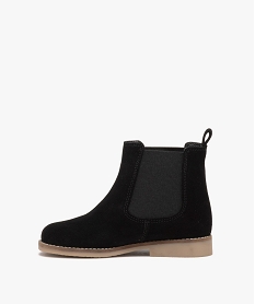 boots fille unies style chelsea en suedine noirD950501_3