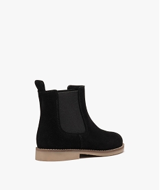 boots fille unies style chelsea en suedine noirD950501_4