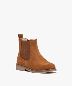 boots fille unies style chelsea en suedine orangeD950601_2