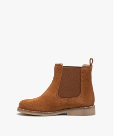 boots fille unies style chelsea en suedine orangeD950601_3