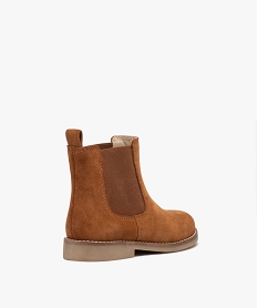 boots fille unies style chelsea en suedine orangeD950601_4