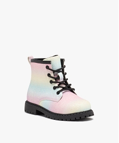 boots a paillettes arc-en-ciel et semelle crantee fille multicoloreD950701_2