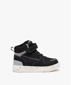 GEMO Boots fourrés à lacets et scratch garçon noir vif