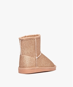 boots fille fourrees unies a paillettes roseD952801_4