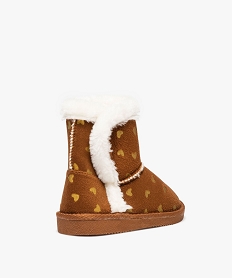 boots fille fourrees avec scratch a motif cours orangeD952901_4