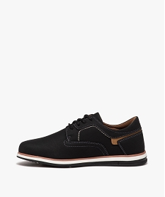 derbies garcon unis a lacets avec semelle a lisere noir chaussures bassesD954101_3