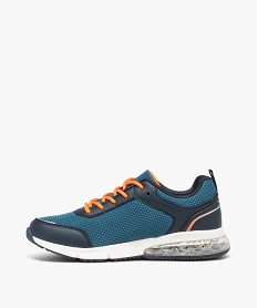 baskets garcon style running a semelle bulle dair et lacets colores bleu basketsD954501_3