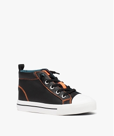 basket mid-cut avec lacets elastiques garcon noir basketsD956901_2