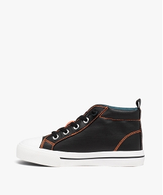 basket mid-cut avec lacets elastiques garcon noir basketsD956901_3