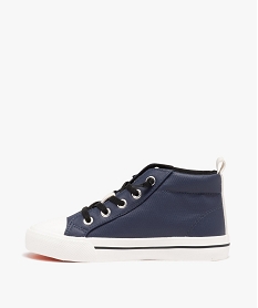 basket mid-cut avec lacets elastiques garcon bleu basketsD957001_3