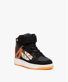 basket mid-cut fermeture scratch avec motif manga garcon noir basketsD957101_2