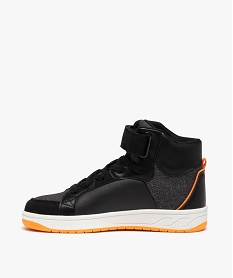 basket mid-cut fermeture scratch avec motif manga garcon noir basketsD957101_3