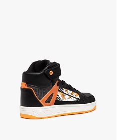 basket mid-cut fermeture scratch avec motif manga garcon noir basketsD957101_4