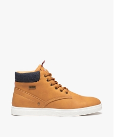 GEMO Boots garçon unies à lacets avec détail en denim - Redskins marron standard