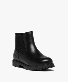 boots garcon style chelsea unies a semelle crantee noirD958201_2