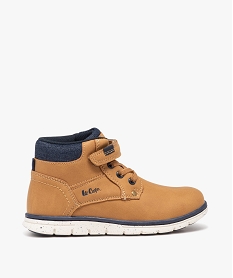 GEMO Boots garçon unies à col denim et à scratch - Lee Cooper marron standard