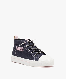 baskets fille mid-cut deperlantes noir tennis en toileD959501_2