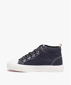 baskets fille mid-cut deperlantes noir tennis en toileD959501_3