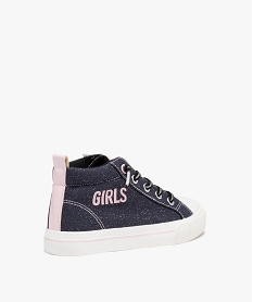 baskets fille mid-cut deperlantes noir tennis en toileD959501_4