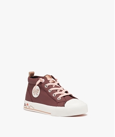 baskets fille mid-cut deperlantes rouge tennis en toileD959601_2