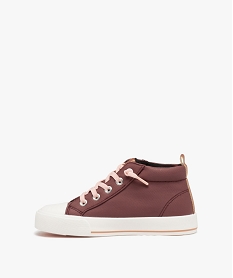 baskets fille mid-cut deperlantes rouge tennis en toileD959601_3