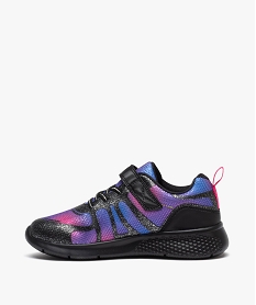 baskets fille multicolores a paillettes et a scratch rose basketsD960001_3