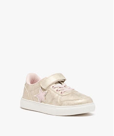 baskets fille unies effet irise avec detail etoile et a scratch jaune basketsD960401_2