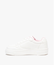 baskets fille unies a lacets avec semelle epaisse blanc basketsD960501_3