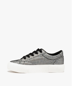 baskets fille irisees a semelle compensee effet filet gris basketsD960901_3