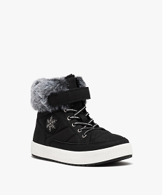 boots matelasse avec doublure chaude noir basketsD961501_2