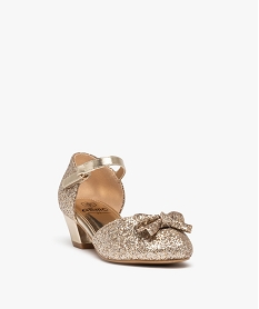 babies fille a talon dessus paillete avec noud decoratif jauneD961601_2