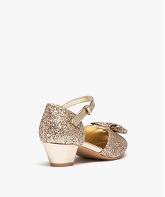 babies fille a talon dessus paillete avec noud decoratif jauneD961601_4
